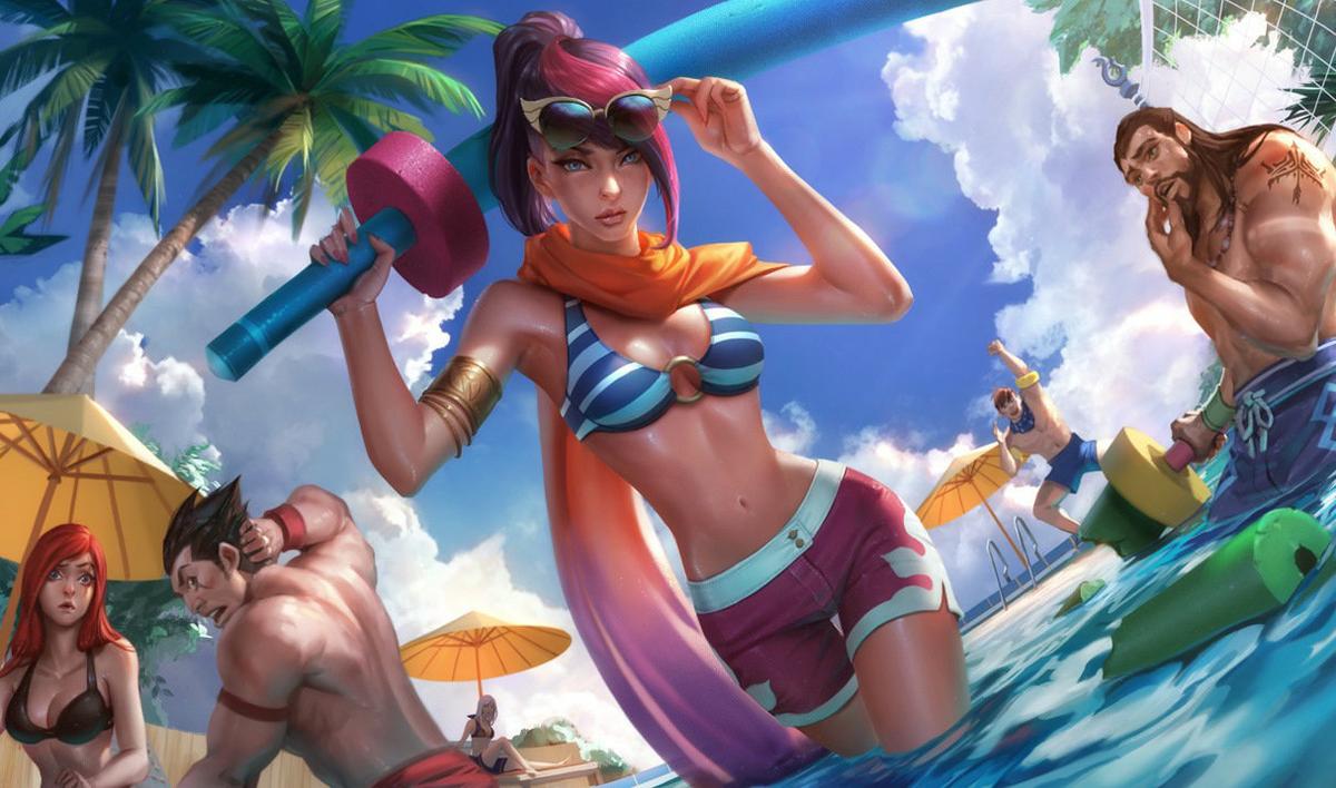 Fiora fiesta en la piscina