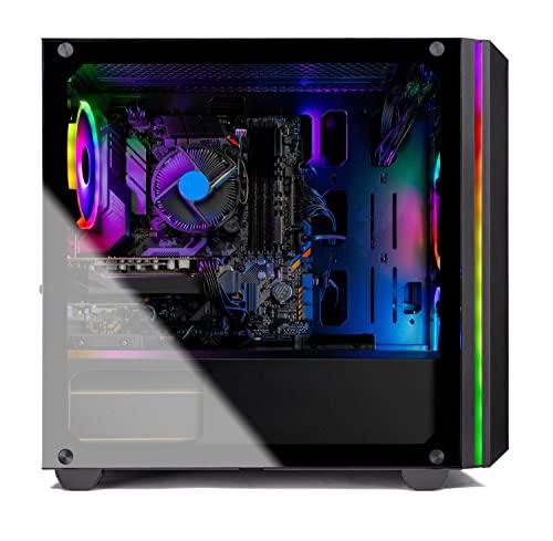 SkyTech Chronos Mini Gaming Computer PC Desktop - Intel Core-i3 10100F 3.6GHz, GTX 1650 4G, 500GB SSD, 8G 3000, RGB Fans, AC WiFi, Windows 10 Home 64-bit