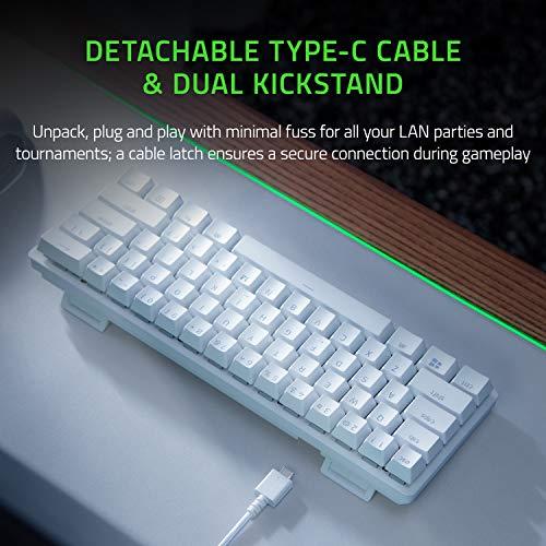 Razer Huntsman Mini 60% Gaming Keyboard: Fastest Keyboard Switches Ever - Clicky Optical Switches - Chroma RGB Lighting - PBT Keycaps - Onboard Memory - Mercury White