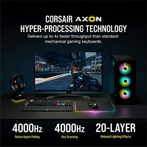 Corsair K100 RGB Mechanical Gaming Keyboard - CHERRY MX SPEED RGB Silver Keyswitches - AXON Hyper-Processing Technology for 4x Faster Throughput - 44-Zone RGB LightEdge - PBT Double-Shot Keycaps