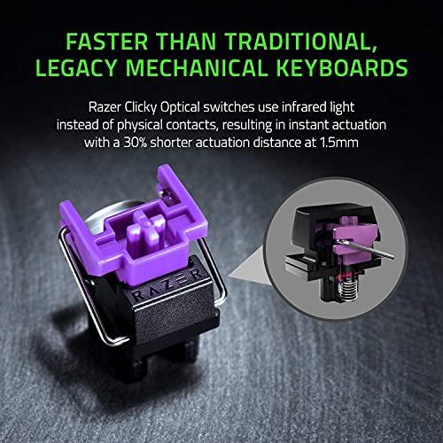 Razer Huntsman Mini 60% Gaming Keyboard: Fast Keyboard Switches - Clicky Optical Switches - Chroma RGB Lighting - PBT Keycaps - Onboard Memory - Classic Black (Renewed)