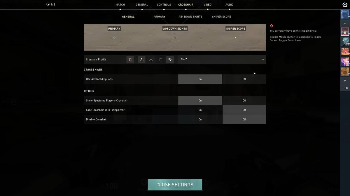 Valorant Crosshair Settings