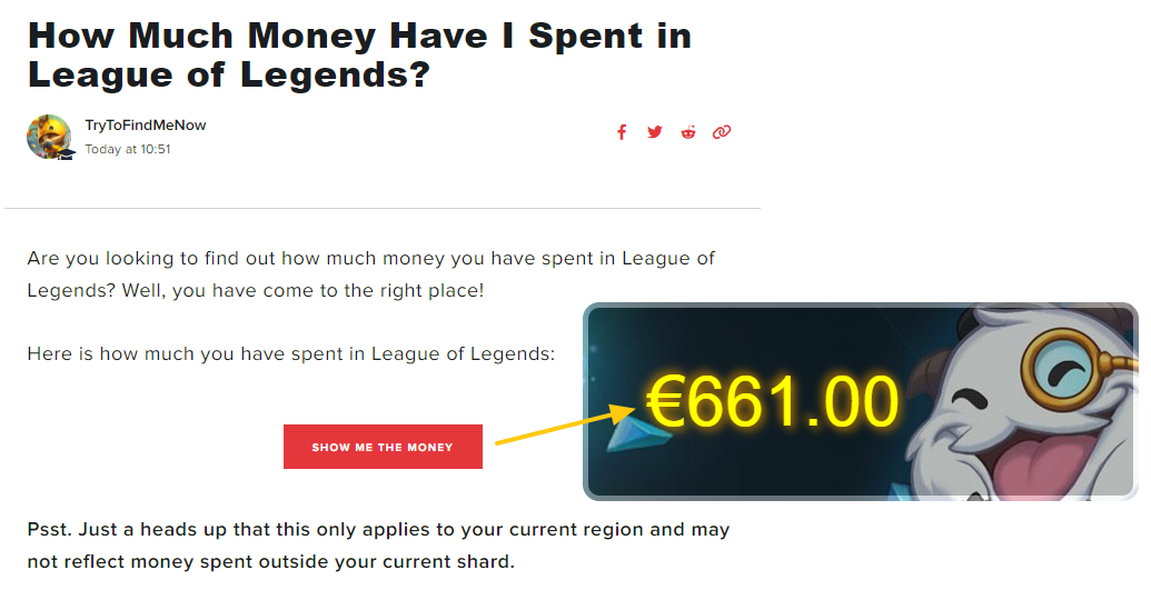 league of legends spent money
